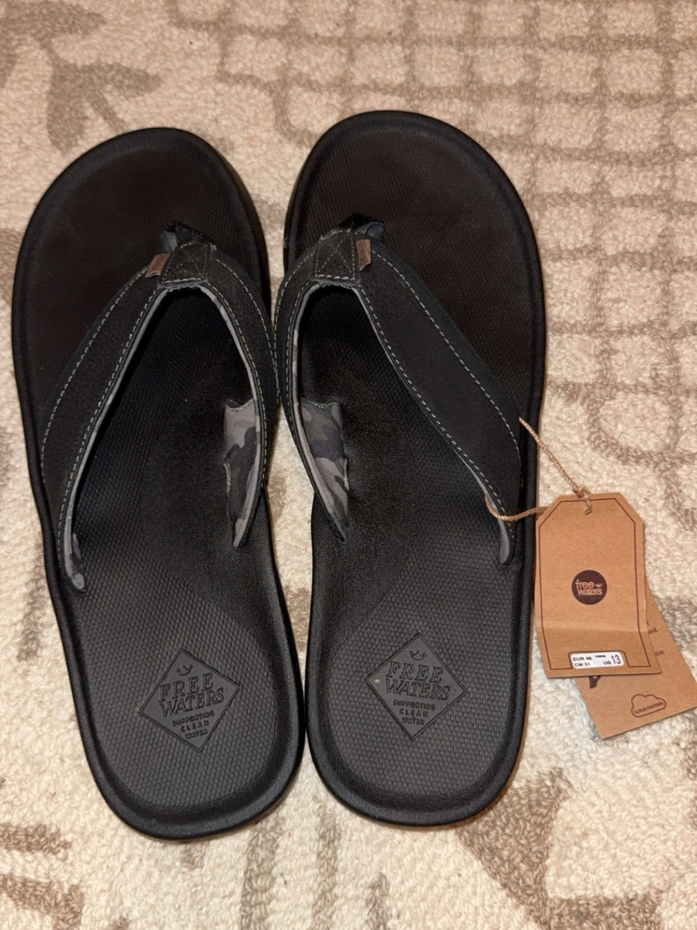 Men's Black Flip-Flop Sandals